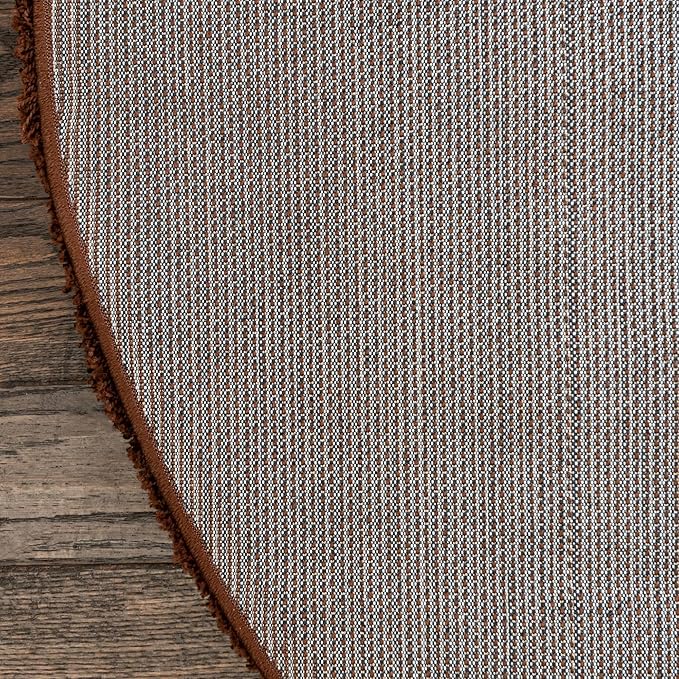 Unique Loom Solid Shag Collection Area Rug (4' 1" Round, Chocolate Brown)