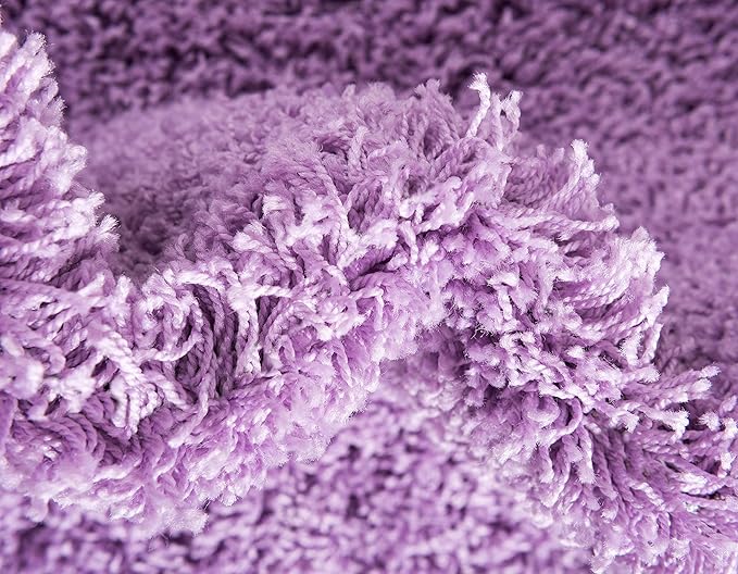 Unique Loom Solid Shag Collection Area Rug (2' 6" x 19' 8" Runner, Lilac)