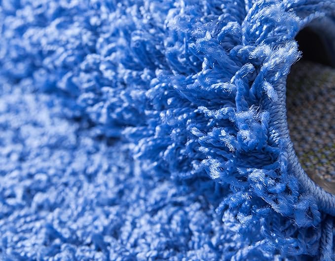 Unique Loom Solid Shag Collection Area Rug (2' 7" x 10' Runner, Periwinkle Blue)