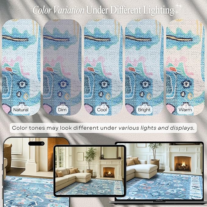 Fame Rugs Teal Modern Oushak Rug 2'6"x13, Vintage Turkish Colorful Oriental Antique Inspired Long Runner Rugs, Luxury Living Room Bedroom (995T, 2'6" x 13')