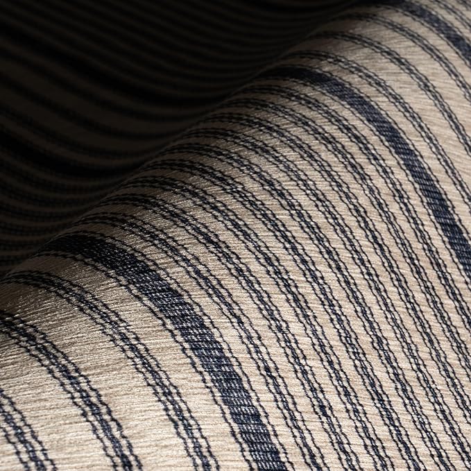Dash & Albert Axiom Navy Machine Washable Rug, Runner-2.5 X 8 Feet, Blue/Ivory Stripe Pattern