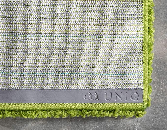Unique Loom Solid Shag Collection Area Rug (3' 3" x 5' 3" Rectangle, Grass Green)