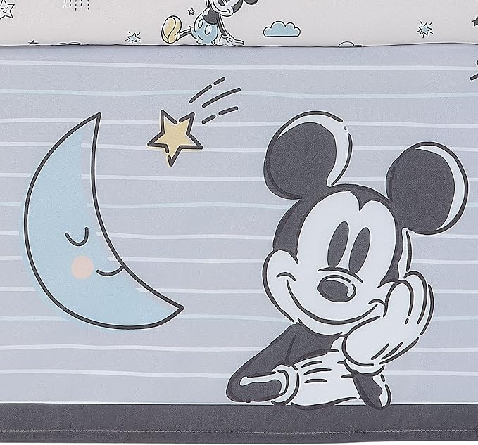 Lambs & Ivy Disney Baby Moonlight Mickey Mouse 3-Piece Nursery Crib Bedding Set