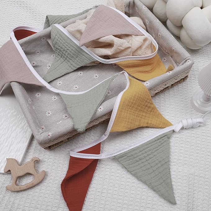 Pennant Banner Flags,Infant and toddler room decoration pennant,for Nursery Decor Baby Birthday Boho Wedding Shower Party Event (Colorful triangular flag banner96)