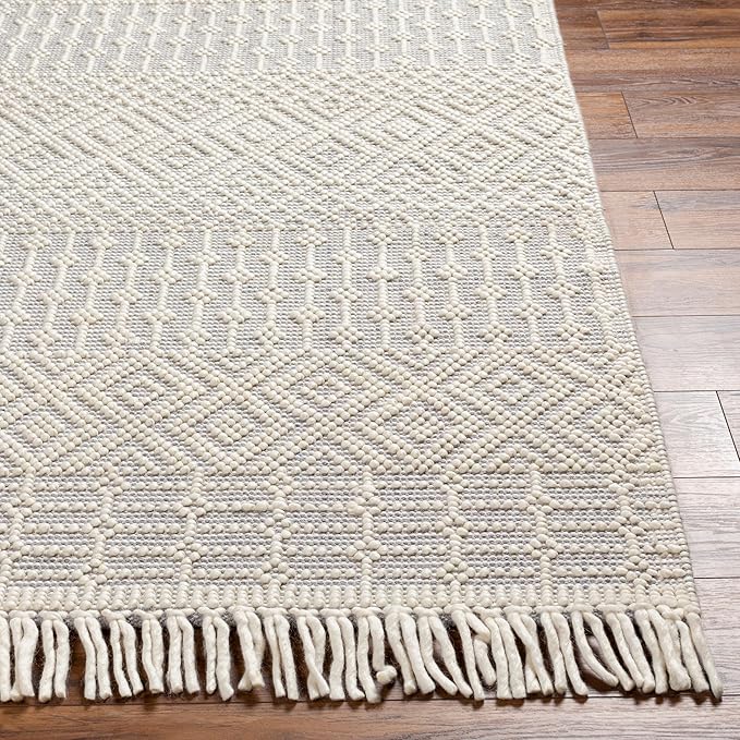 Mark&Day Wool Rugs, 2x4 Gratz Global Light Gray Area Rug, Grey Beige Carpet for Living Room, Bedroom or Kitchen (2'3" x 3'9")