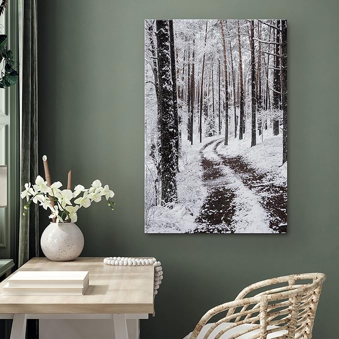 SIGNWIN Canvas Wall Art Winter Trees Cool Dramatic Forest Multicolor Nature Photography Rustic - 16x24 inches