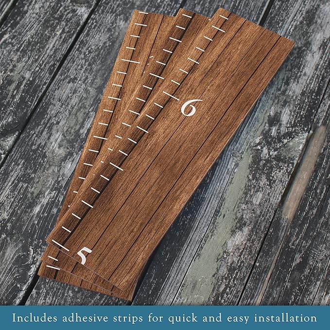 Farmhouse Style Wooden Kids Growth Chart Ruler for Boys and Girls (Rustic Brown - BMK)