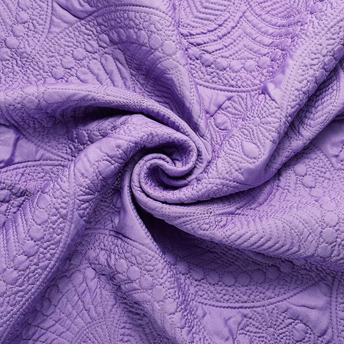 PEACELOVER Embossed Neutral Baby Quilt Durable, Lightweight Baby Blankets Four Seasons for Personlized Monogram Cotton Quilted Blanket Toddler Quilt for Boys and Girls 46x36 Inches (Purple)