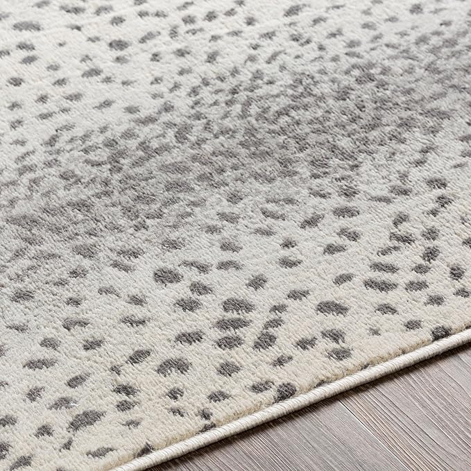 Livabliss Area Rugs - 5x7 Pablo Modern Antelope Print Grey Ivory Area Rug for Living Room Bedroom - Animal Theme Non-Shedding Stain Resistant Carpet for Kitchen, Office (5'3" x 7'1")