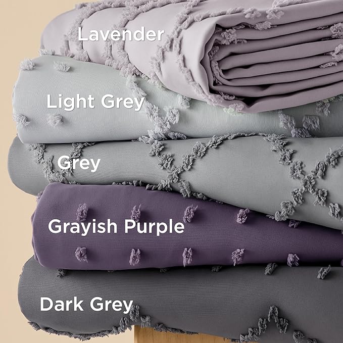Bedsure Boho Twin Duvet Cover Size - Dark Grey Breathable & Soft Boho Bedding, Machine Washable Comforter Cover for All Seasons, Includes 1 Duvet Cover 68"x90" with 1 Pillow Sham & Zipper Closure