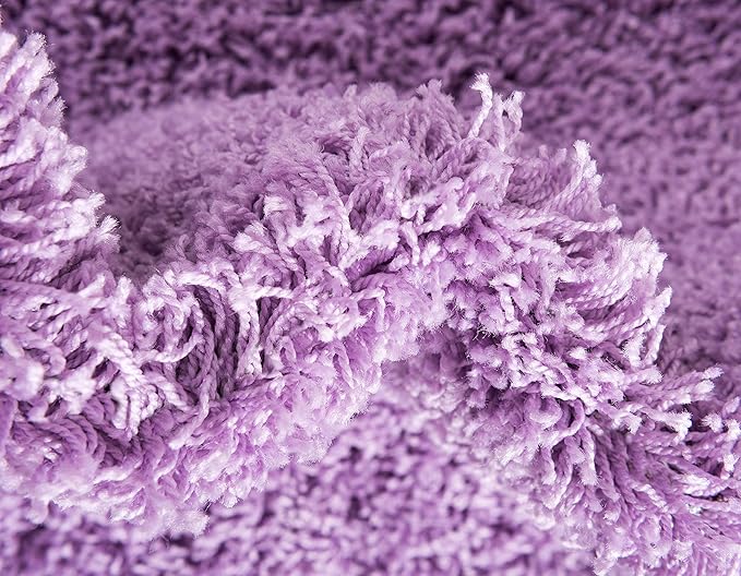 Unique Loom Solid Shag Collection Area Rug (2' x 6' 5" Runner, Lilac)