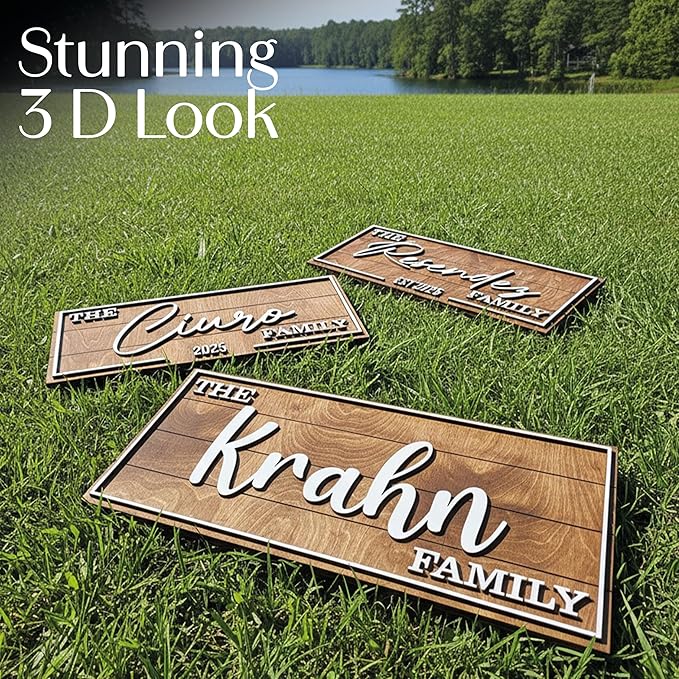 Personalized Family Name Sign - Custom Art Deco Last Name Wood Wall Decor Plaque, Rustic Farmhouse Style Wedding Gift, Housewarming Gift, Custom Wooden Wall Hanging with Established Date, Large Wall Art for Living Room or Entryway