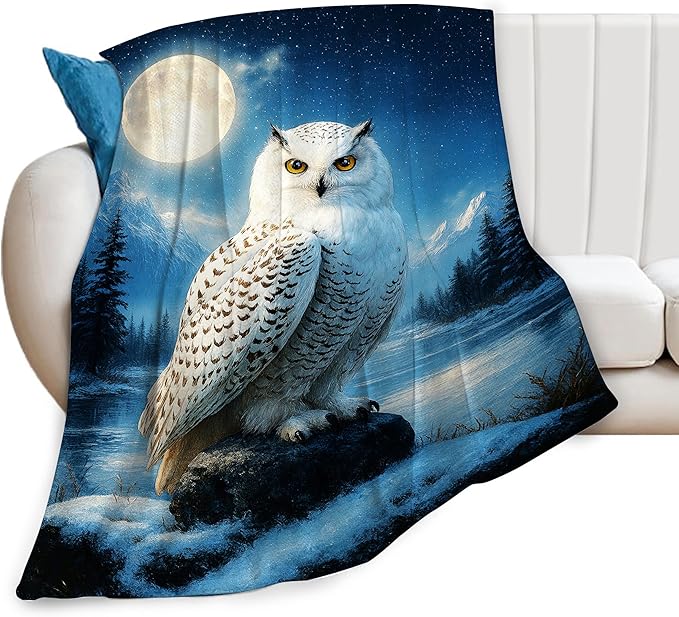 Owl Blanket Cute Owl Throw Blanket Soft Cozy Fleece Fuzzy Stuffed Plush Flannel Gifts for Girls Women Boys Kids Adults50 X60
