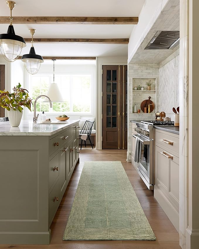 Loloi Chris Loves Julia Francis Collection FRA-02 Green/Natural 5'-0" x 7'-6" Area Rug
