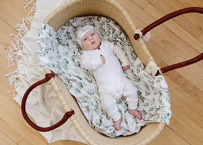 Copper Pearl Large Premium Knit Baby Swaddle Receiving Blanket Fern
