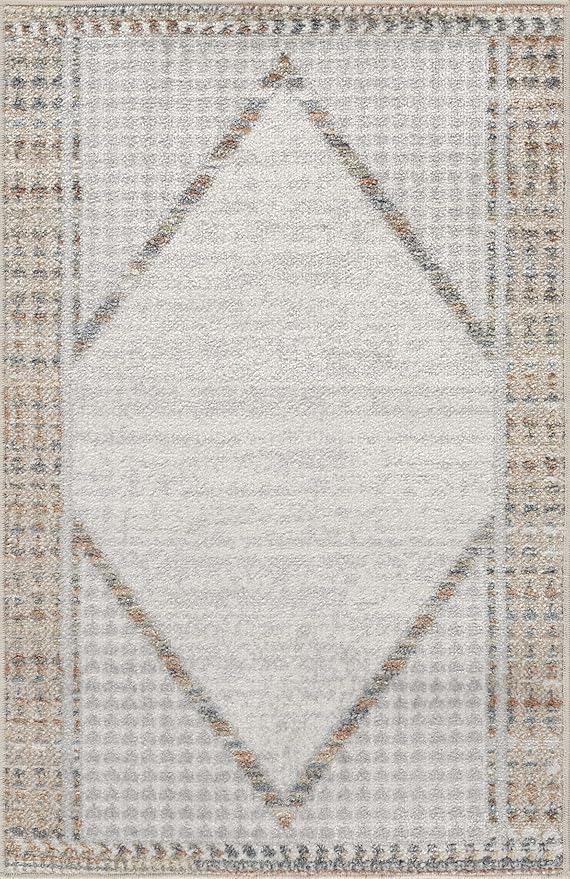 Mark&Day Washable Rugs, 2x4 El Dorado Global Beige Area Rug, Brown Beige Carpet for Living Room, Bedroom or Kitchen (2'3" x 3'9", Machine Washable)