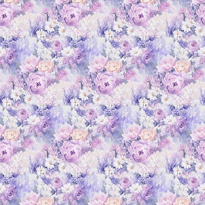MAGRACE Floral Duvet Cover Set Queen Size - 3 Piece Washed Fiber Bedding Set with Zipper Closure & Ties, Soft Purple Lavender Botanical Print Comforter Cover – Cozy Breathable Bedding for Women Girls