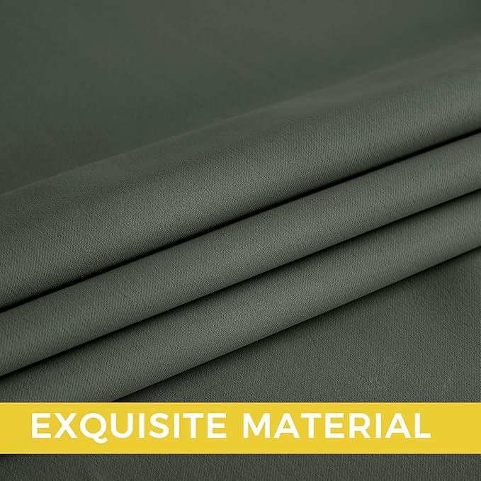 NICETOWN Dark Mallard Curtains for Living Room 84 inches Long 2 Panels, Thermal Grommet Curtains for Living Room, Noise Reducing Privacy Window Treatment Shades for Bedroom, Laundry Patio, W52