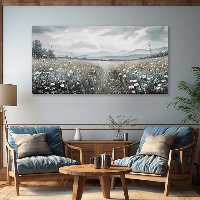 Glvzygy Canvas Wall Art Vintage Wall Decor Classical Painting Canvas Prints Vintage Floral Wall Art for Home Room Bathroom Decor Living and Office Home Decor 29"x58"