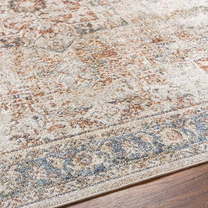 Mark&Day Washable Rugs, 2x4 Elkton Traditional Burnt Orange Area Rug, Oatmeal Gray Brown Carpet for Living Room, Bedroom or Kitchen (2'3" x 3'9", Machine Washable)