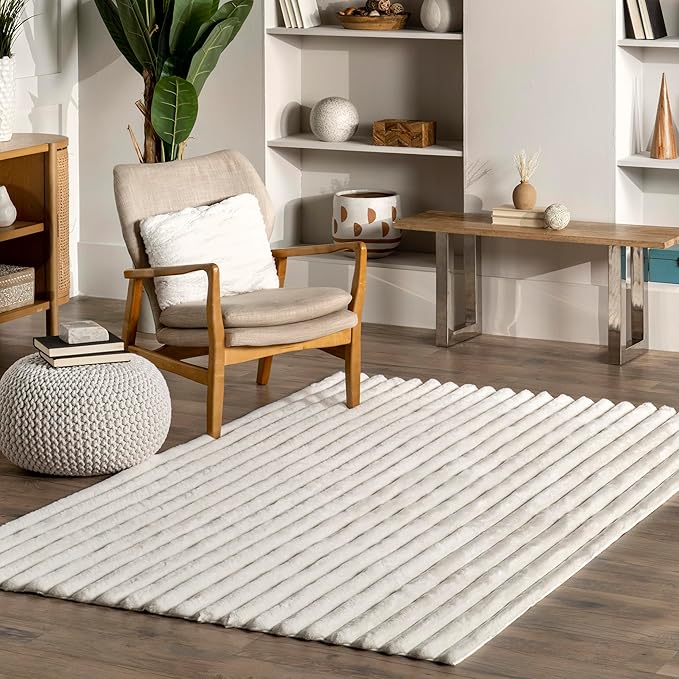 nuLOOM SuperiorWash Collection Kai Off-White, 3' x 5', Fluffy and Cozy, High Traffic, Stain Resistant, Easy Clean, Durable Washable Area Rug for Bedroom, Living Room, Dining, Den, Foyer, Entryway