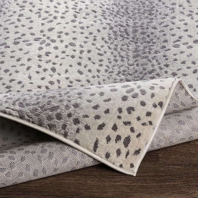 Livabliss Area Rugs - 9x12 Pablo Modern Antelope Print Grey Ivory Area Rug for Living Room Bedroom - Animal Theme Non-Shedding Stain Resistant Large Carpet for Kitchen, Office (9' x 12'3")
