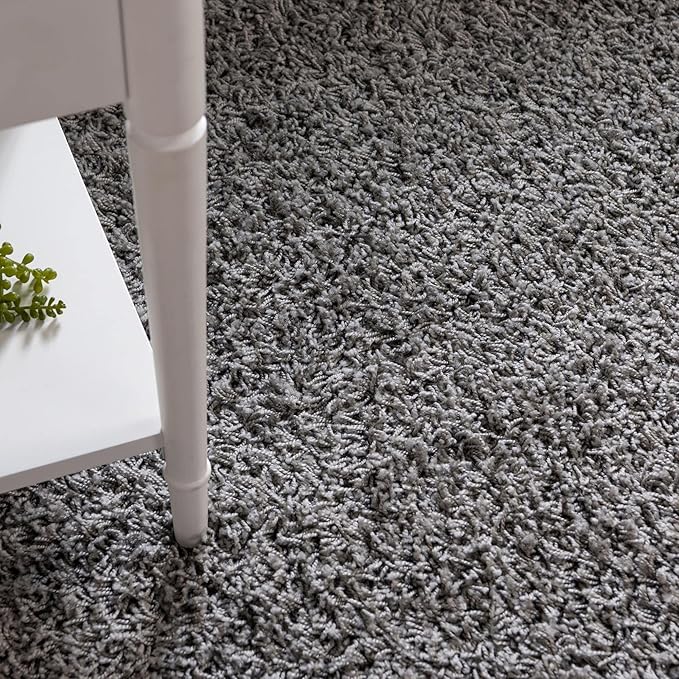 Unique Loom Solid Shag Collection Area Rug (8' Octagon, Cloud Gray)