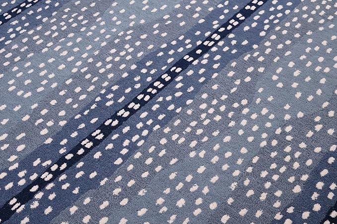 Antelope Cheetah Blue Animal Contemporary Handmade 100% Woolen Area Rugs & Carpets (5 x 7 FT)