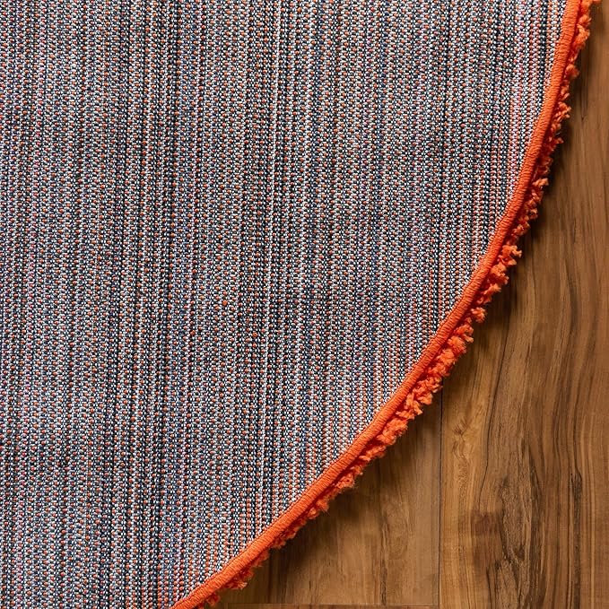 Unique Loom Solid Shag Collection Area Rug (3' 3" x 5' 3" Oval, Tiger Orange)
