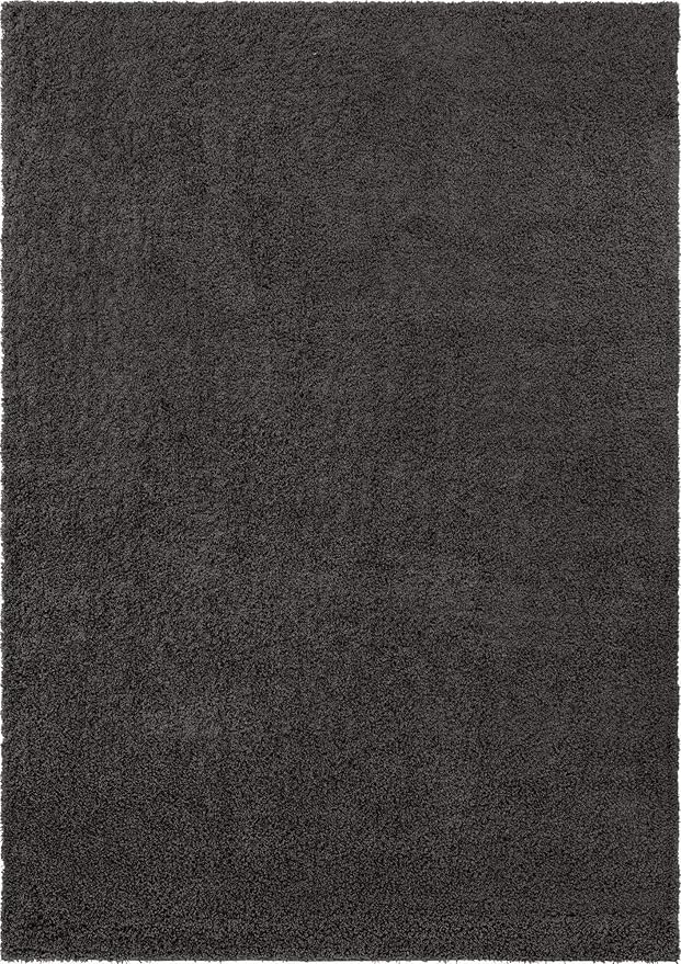 Unique Loom Solid Shag Collection Area Rug (10' x 13' 11" Rectangle, Graphite Gray)