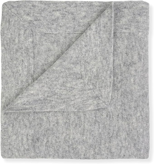 Jet&Bo BABY 100% Cashmere Baby Blanket Luxe Knit Design in Light Gray - 32" x 40" - Ultra Soft, Hypoallergenic & Temperature Regulating - Gift Box and Card Included