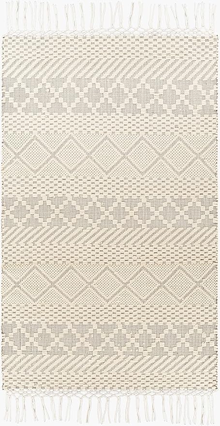 Mark&Day Wool Rugs, 5x7 Alto Pass Global Cream Area Rug, Cream Beige Carpet for Living Room, Bedroom or Kitchen (5' x 7'6")