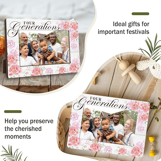 First Christmas Baby Picture Frame - Gender Reveal Decorations and Baby Shower Gifts for New Mom Grandparent Pregnancy Announcement Newborn Nursery 4 X 6 Inch Grandparent Keepsake Frame Decor - A22