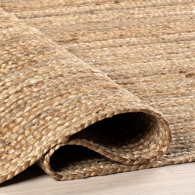 nuLOOM 2x16 Rigo Jute Hand Woven Area Rug, Natural, Solid Farmhouse Design, Natural Fiber, For Bedroom, Living Room, Dining Room, Hallway, Office, Kitchen, Entryway