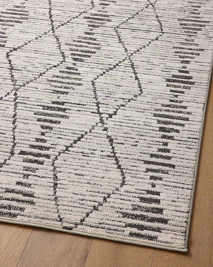 Loloi Kamala Collection KAM-02 Charcoal/Dove 5'-3" x 7'-9" Area Rug