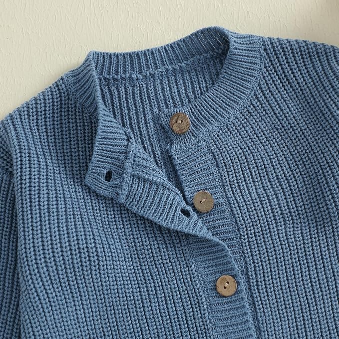 Newborn Baby Boy Girl Knit Sweater Cardigan Winter Warm Button Down Sweatshirt Top Outfit Cute Infant Fall Clothes