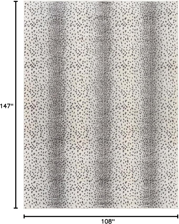 Livabliss Area Rugs - 9x12 Pablo Modern Antelope Print Grey Ivory Area Rug for Living Room Bedroom - Animal Theme Non-Shedding Stain Resistant Large Carpet for Kitchen, Office (9' x 12'3")
