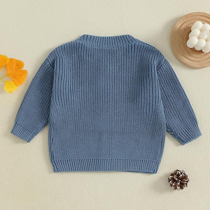 Newborn Baby Boy Girl Knit Sweater Cardigan Winter Warm Button Down Sweatshirt Top Outfit Cute Infant Fall Clothes