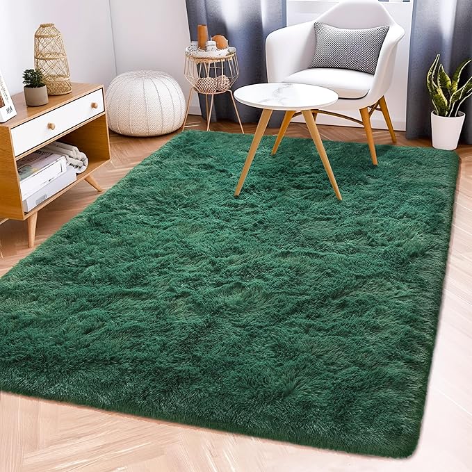 Fluffy Throw Fade Resistant 3x5 Feet, Jasper Small Throw for Boys Room, Plush Furry Bedside Rug for Bedroom