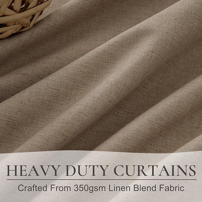 Extra Long Custom 105 Inch Curtains, 100% Blackout Curtains for Bedroom Weather Burg Thermal Insulated Noise Cancelling Pleated Heading Tape Hook Back Tab RustBrown Boho Drapes Chocolate 2 Panel Set
