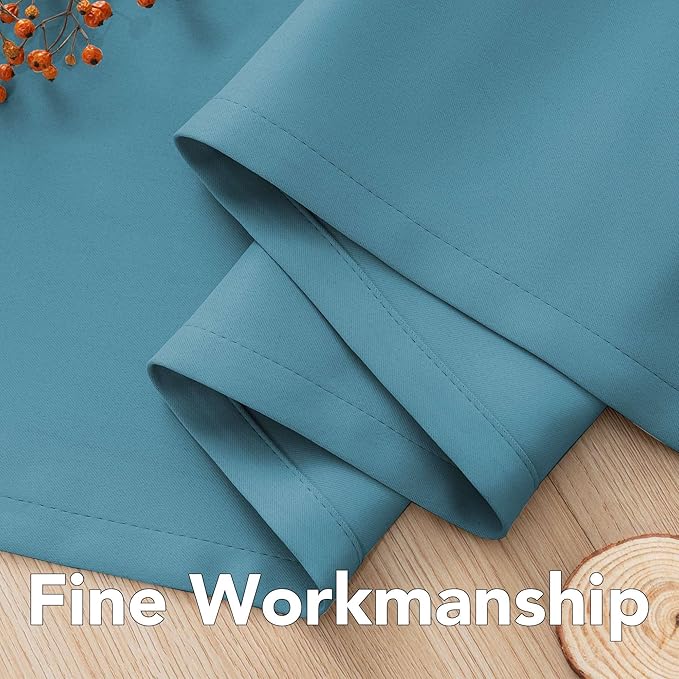 H.VERSAILTEX Blackout Curtains for Bedroom Thermal Insulated Room Darkening Living Room Curtains 72 Inch Long Grommet Privacy Protection Window Curtain Panels/Drapes for Nursery, 2 Panels, Storm Blue