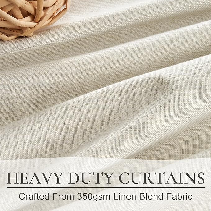 Warm Cream 120 Inch Curtains High Ceiling Tall Curtain for Living Room Long Large Window Drapes 120 Length/10 ft Heat Insulated Summer Luxury Bohemian Blackout Cottage (W50 xL120 2Panels)
