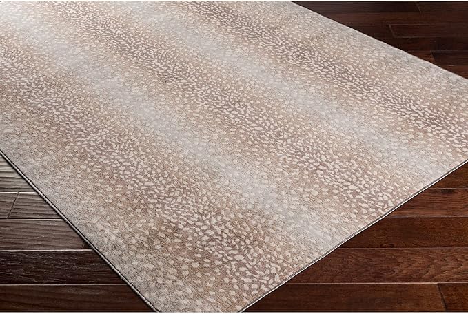Livabliss Area Rugs - 10x14 Pablo Modern Antelope Print Camel Brown Area Rug for Living Room Bedroom - Animal Theme Non-Shedding Stain Resistant Large Carpet for Kitchen, Office (9'10" x 14')