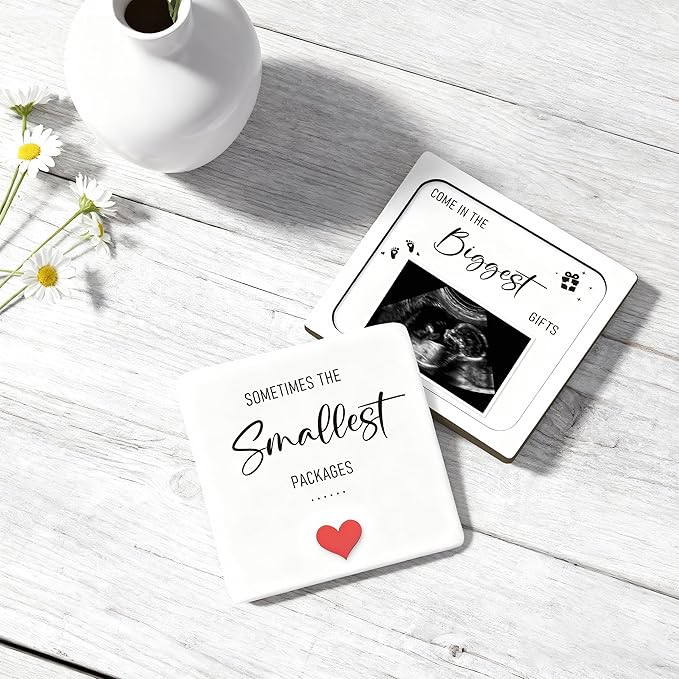 Pregnancy Announcement, Ultrasound Picture Frame Wooden Surprise Box, Baby Coming Soon Announcement Sign, Pregnancy Reveal Gifts for Grandparents, Husband, Friends, Auntie, Uncle, Best Sister