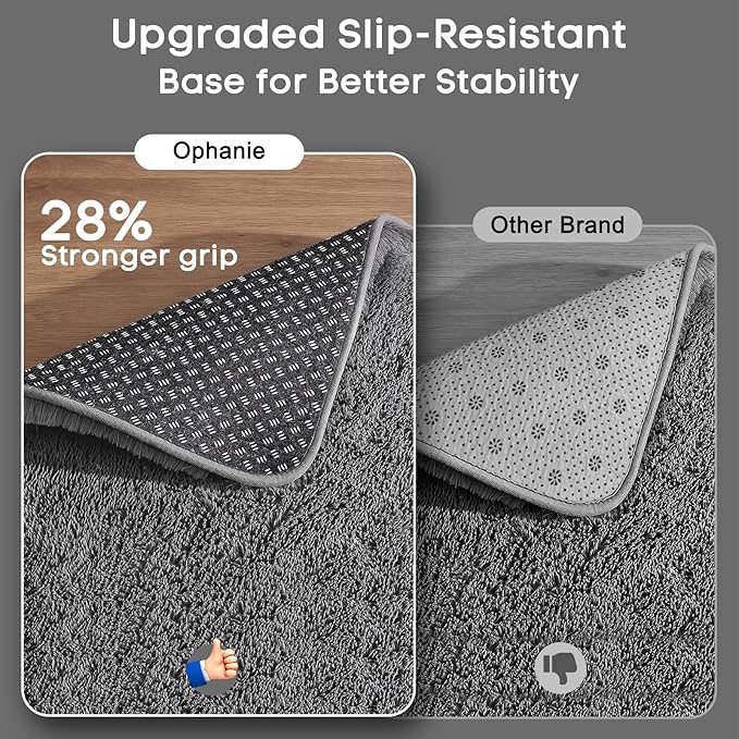 Ophanie Area Rugs for Living Room Bedroom, Upgrade Non-Slip Fluffy Soft Grey Shag Carpet, Indoor Floor Gray 4x6 Fuzzy Shaggy Living Room Plush Rug for Kids Home Dorm Decor Aesthetic