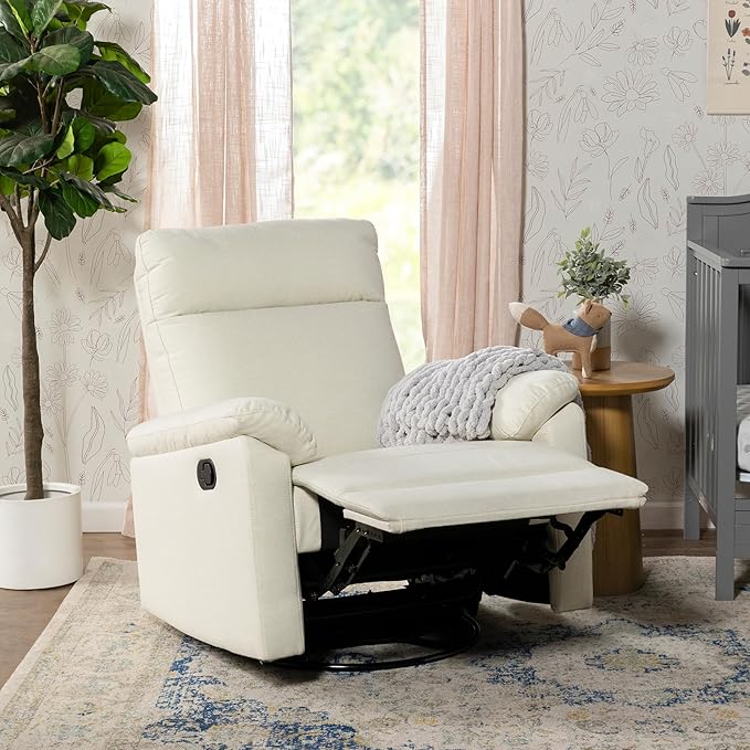 DaVinci Suzy Glider Recliner Nursery Chair - Versatile Glider Rocking Chair for Nursery and Living Room - GREENGUARD Gold, FSC & Certi-PUR US Certified - 360° Swivel Rocker Recliner - Vanilla