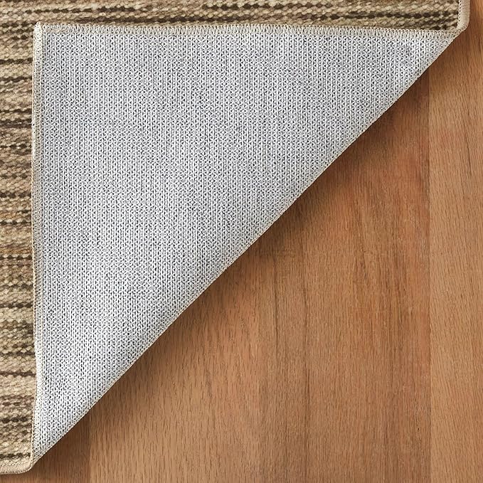 Dash & Albert Clay Natural Machine Washable Rug, Runner-2.5 X 8 Feet, Natural Stripe Pattern