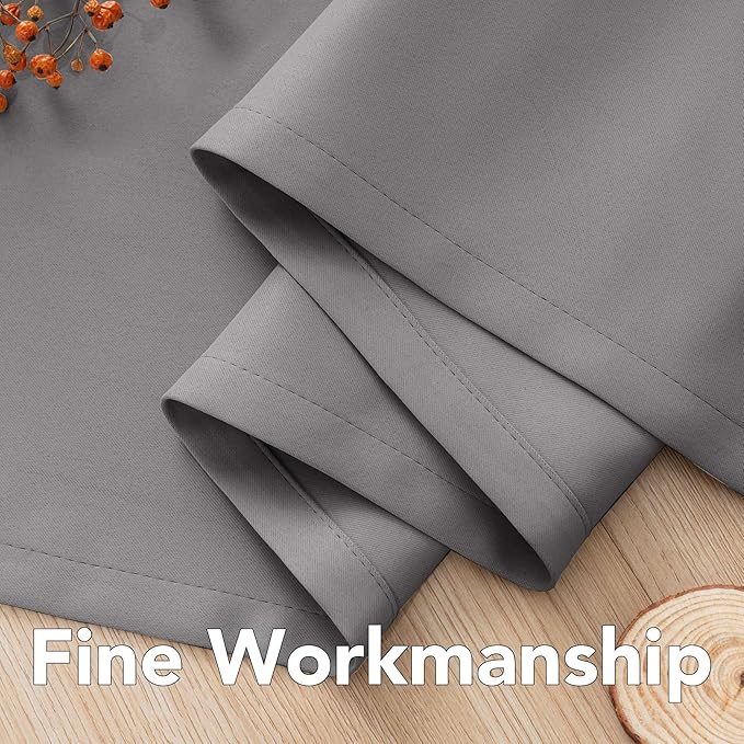 H.VERSAILTEX Premium Blackout Thermal Insulated Room Darkening Curtains for Bedroom/Living Room - Classic Grommet Top (2 Panels, Grey, 52 Inch by 45 Inch)