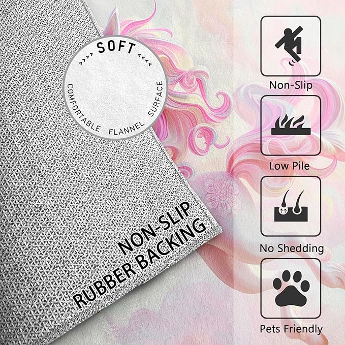 Unicorn Rugs Fro Girls Room - 3x4 Rug - Unicorn Rug - Kawaii Fantasy Animal Area Rug - Girls Kids Baby Nursery Rugs - Gradient Cute Cartoon Carpet - Home Decor