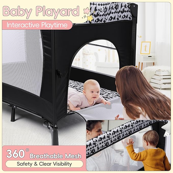 Xilingol 5-in-1 Baby Bassinet Bedside Sleeper, Portable Toddler Crib with Diaper Changing Station, Carry Bag, Cosleeper Bassinet Attach to Bed for Newborn to Toddlers